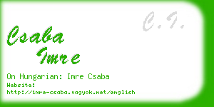 csaba imre business card